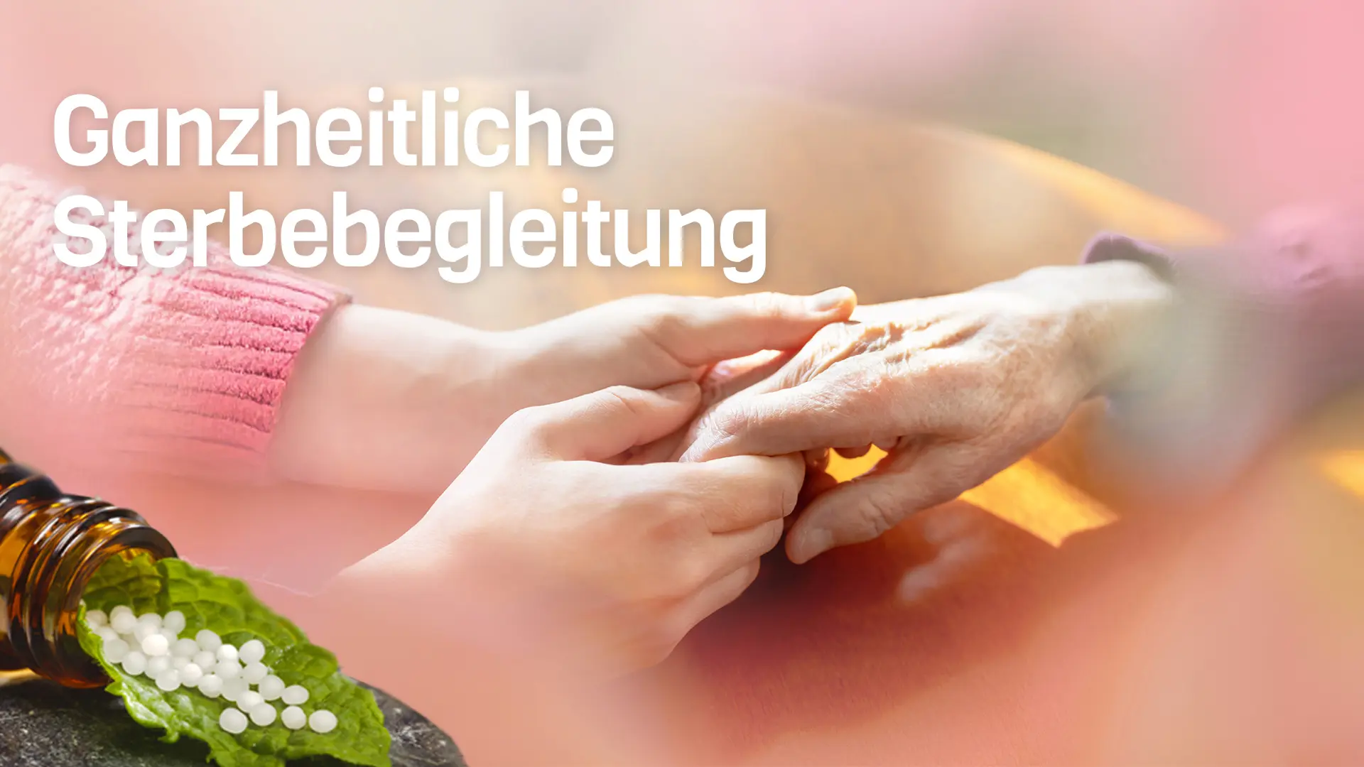 Tochter hält Mutter die Hand