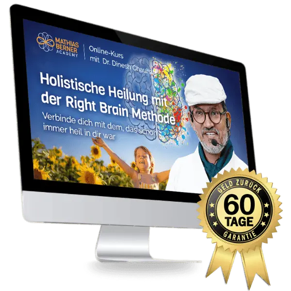 Chauhan und Kind im Hintergrund und Text