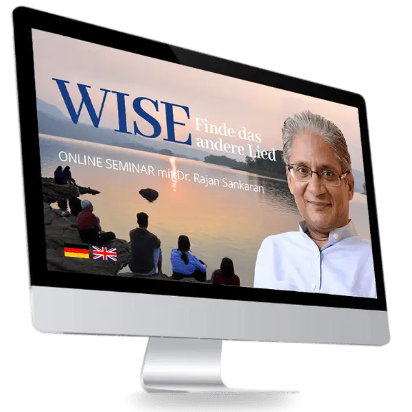 Sankaran und Menschen am See sitzend