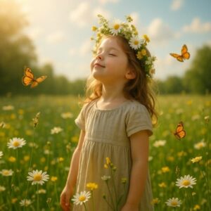 krueger archetypen kind auf Blumenwiese