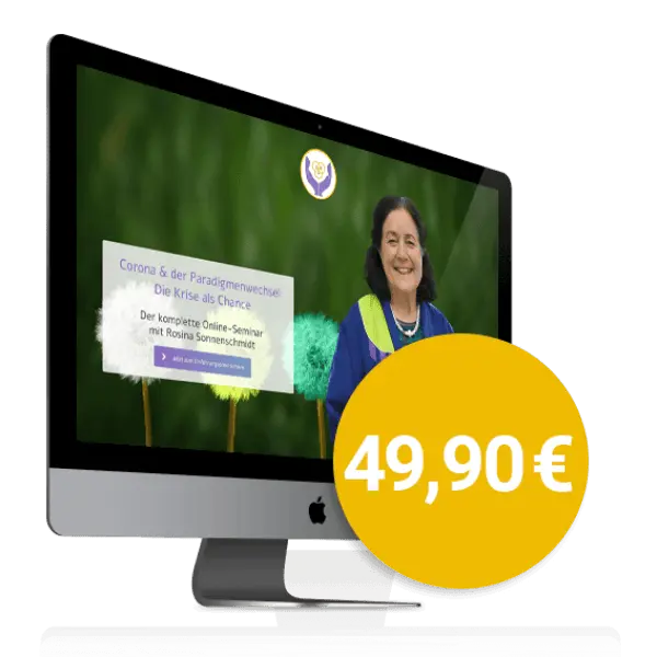 5 bunte Pusteblumen mit Rosina und Text