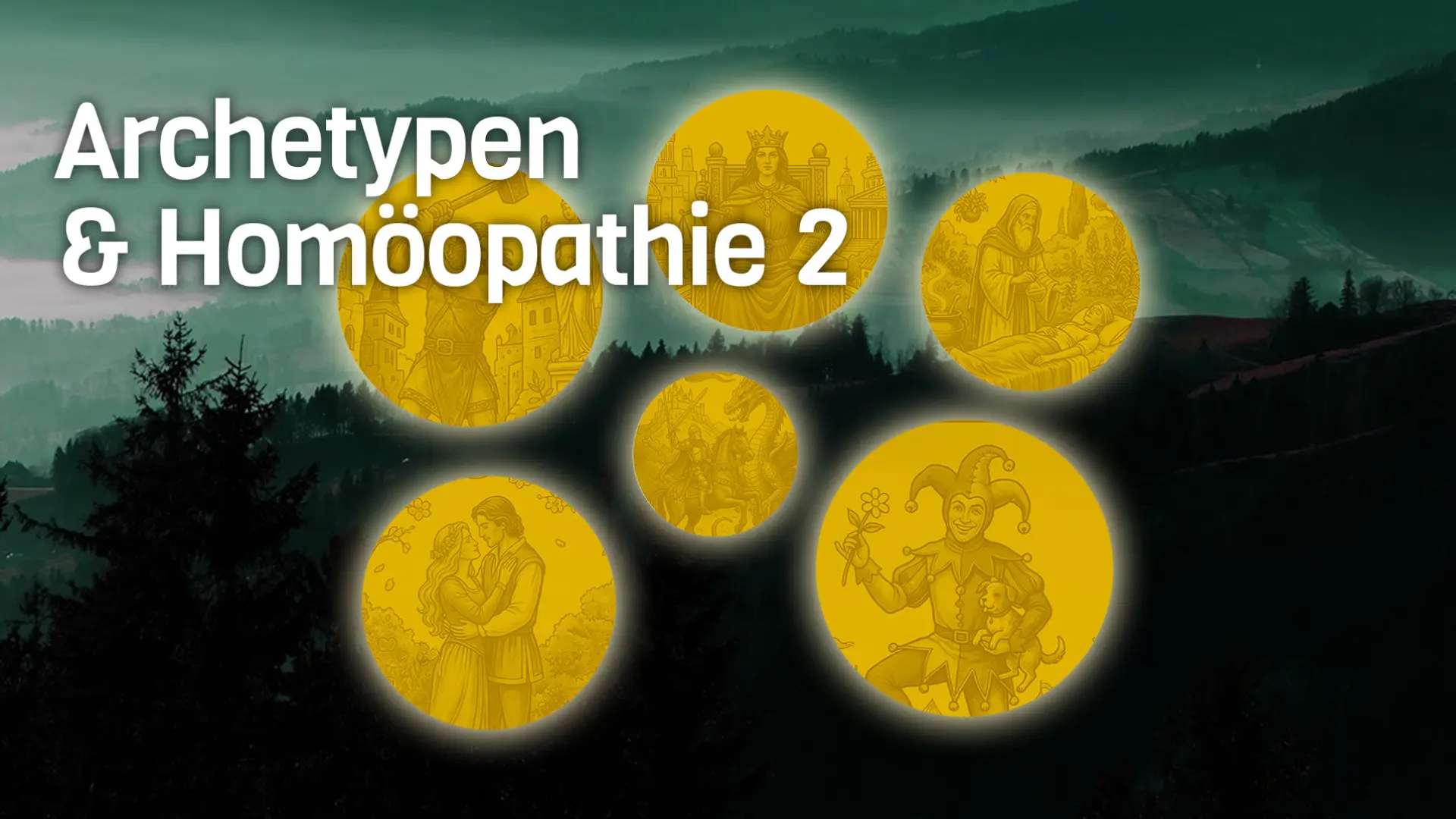 Landschaft und Münzen und Text