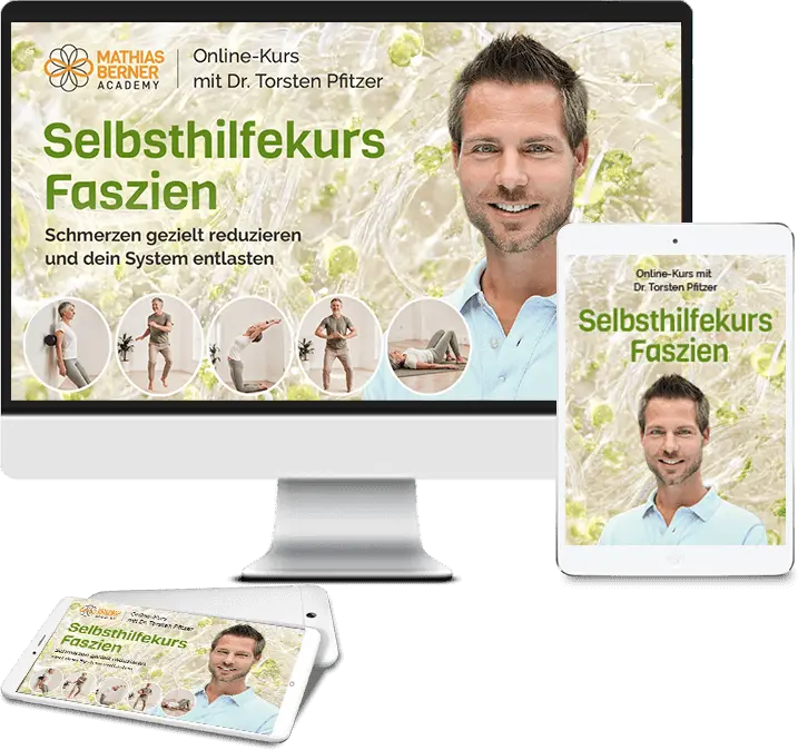 TV und Tablet und Handy mit Menschen die Faszien Übungen