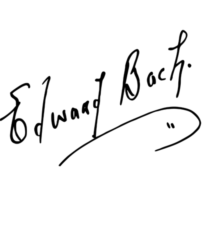 Bachblüten – Edward Bach Unterschrift Transparenter Hintergrund mit der Unterschrift Edward Bach