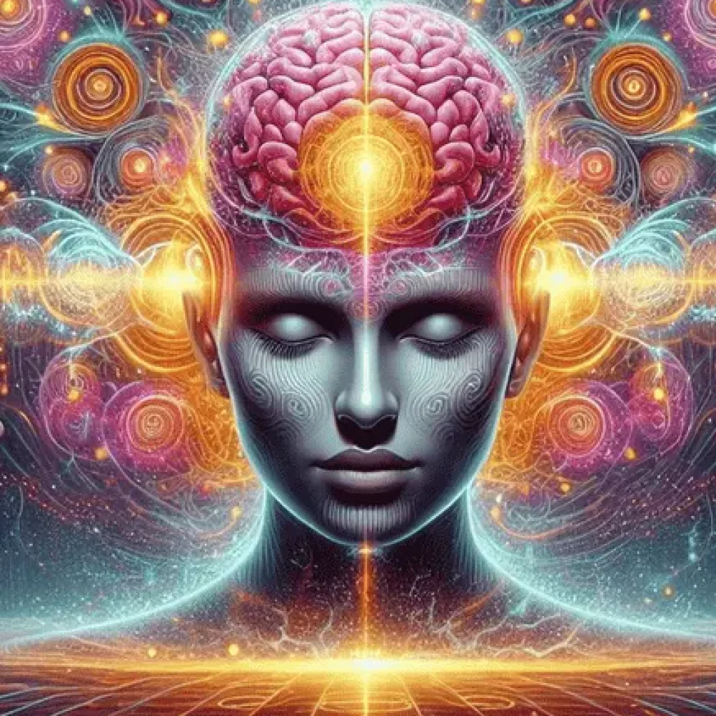 Chauhan_Right Brain Methode – Color Brain Kopf mit buntem Gehirn