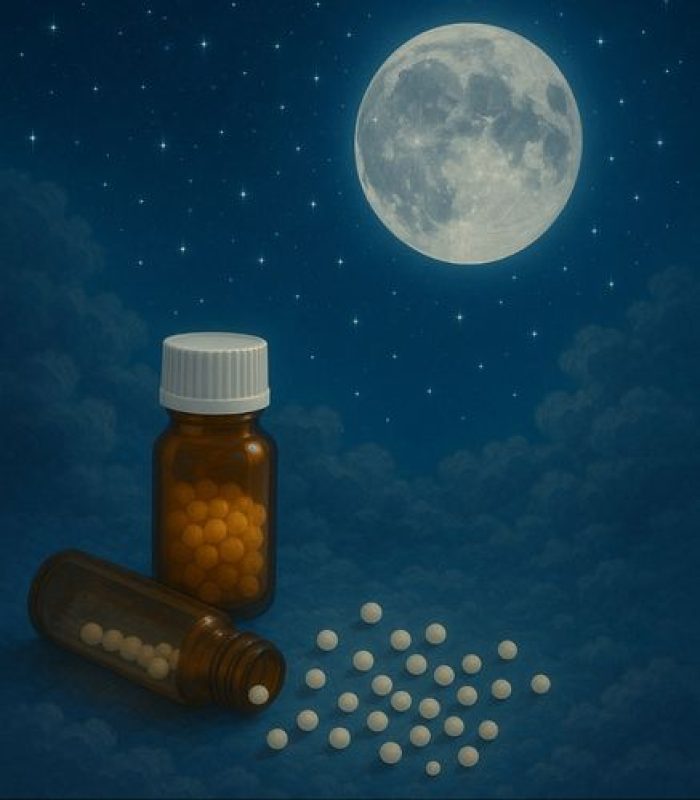 Nachhimmel mit Mond und Globuli