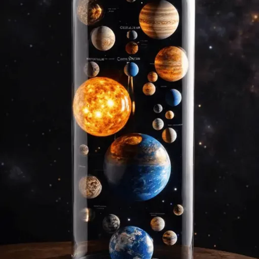 Michaela Dane_Signaturenlehre – Planetenlampe Viele Planeten unter einer Glaskuppel als Lampe