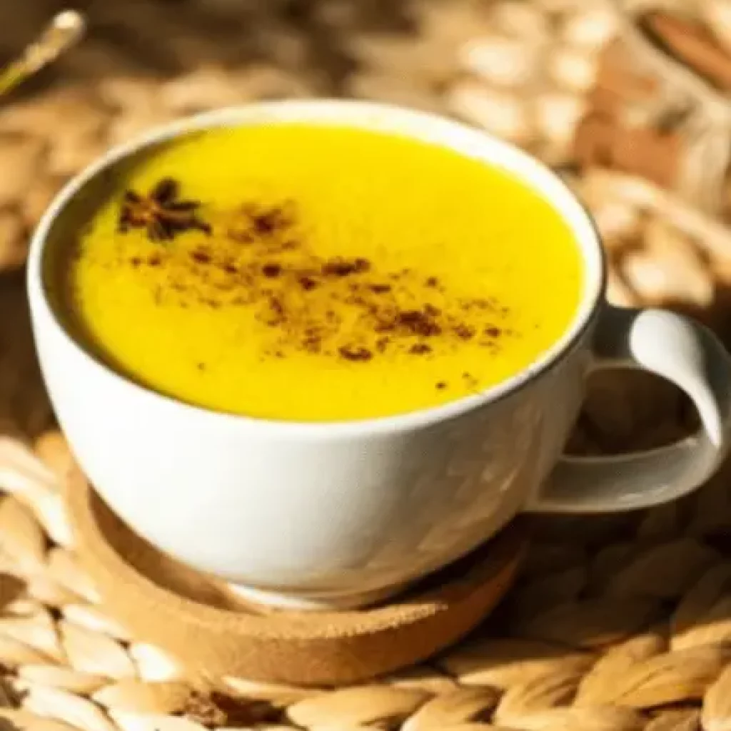 Nathanel Schwartz_Heilpilze – goldene Milch Tasse mit der goldenen Milch
